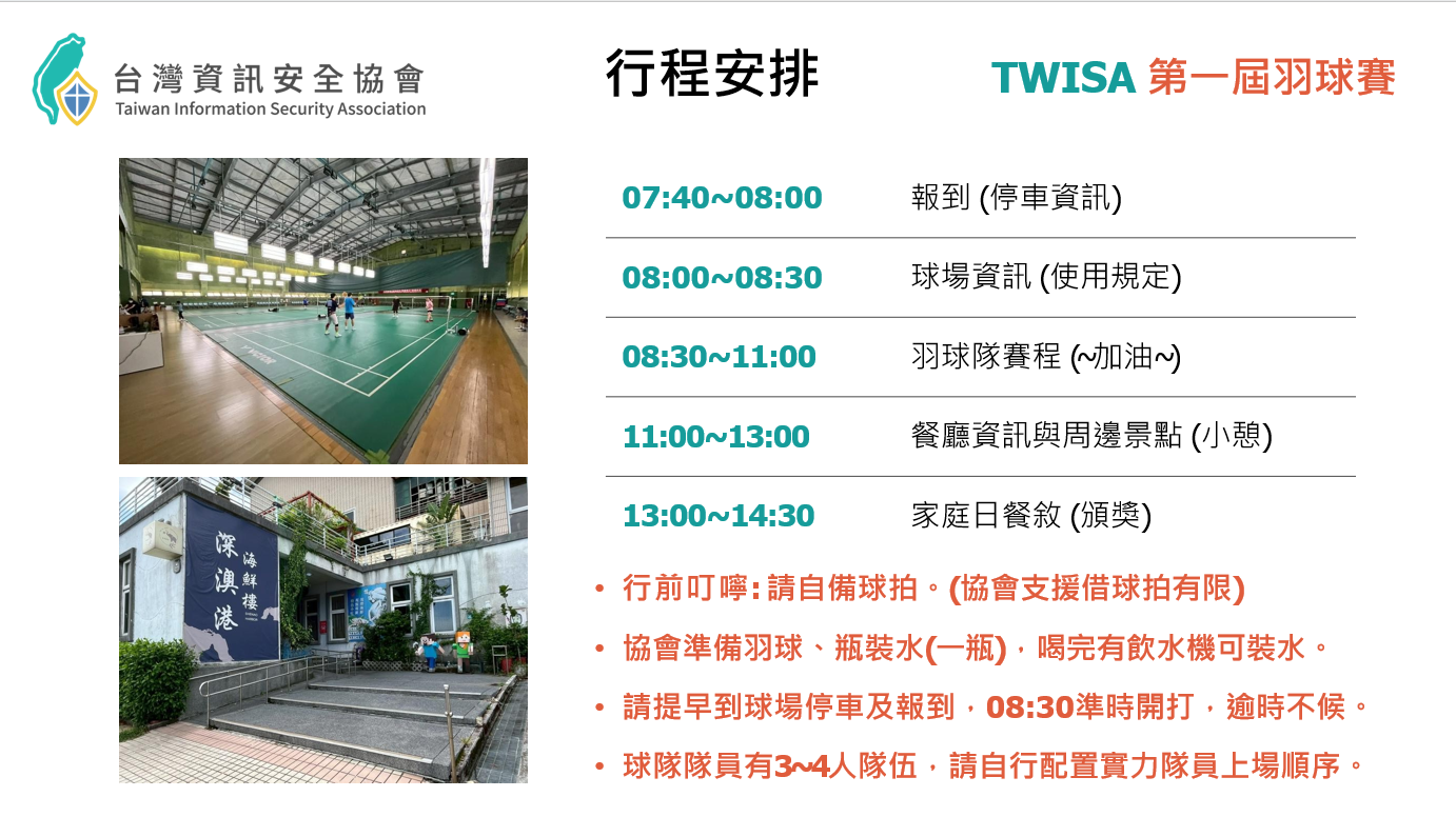 2025 TWISA資安家庭日與羽球比賽照片